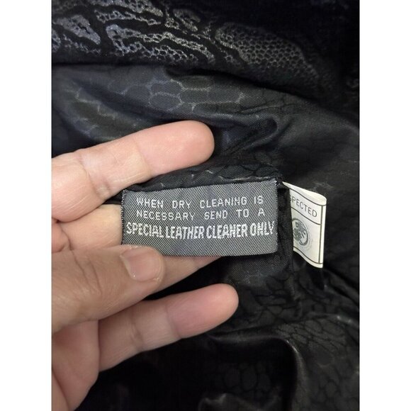 PARIS SPORT CLUB Vintage Leather Cropped Moto Biker Jacket Snake Skin LARGE - Picture 11 of 12